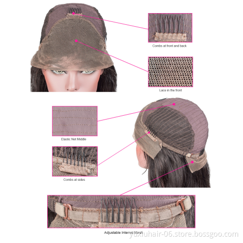 Transparent Lace Frontal wigs for Black women Wholesale Natural color Brazilian Human hair wigs Straight virgin hair wigs